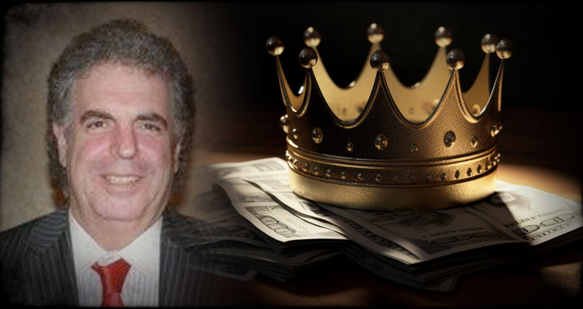 The image shows Phillip Wasserman and a picture of a crown. 'Annuity King' begins defense after judge denies acquittal motion.