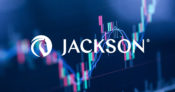 Jackson National logo overlapping a fever chart heading in the up direction.