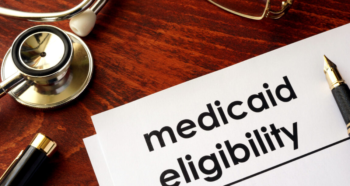 Image of forms with the word Medicaid eligibility, alongside a stethoscope. Medicaid sunset not expected to impact health insurers, analysts say.