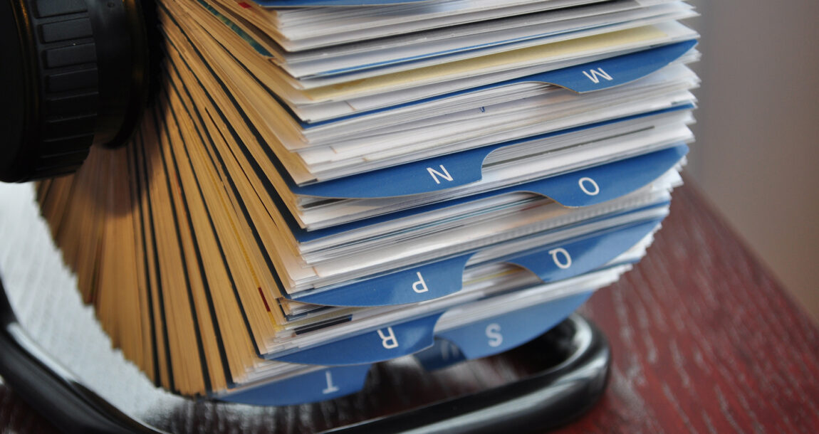 Image of an old-fashioned Rolodex. Advisors increased client engagement as markets got stormy, study says.
