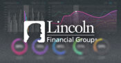 Photo shows the Lincoln Financial logo over some financial data.