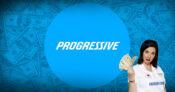 Image of the Progressive logo with their spokesperson "Flo" holding a stack of cash. Progressive bolsters reserves, raising rates, will cut advertising.