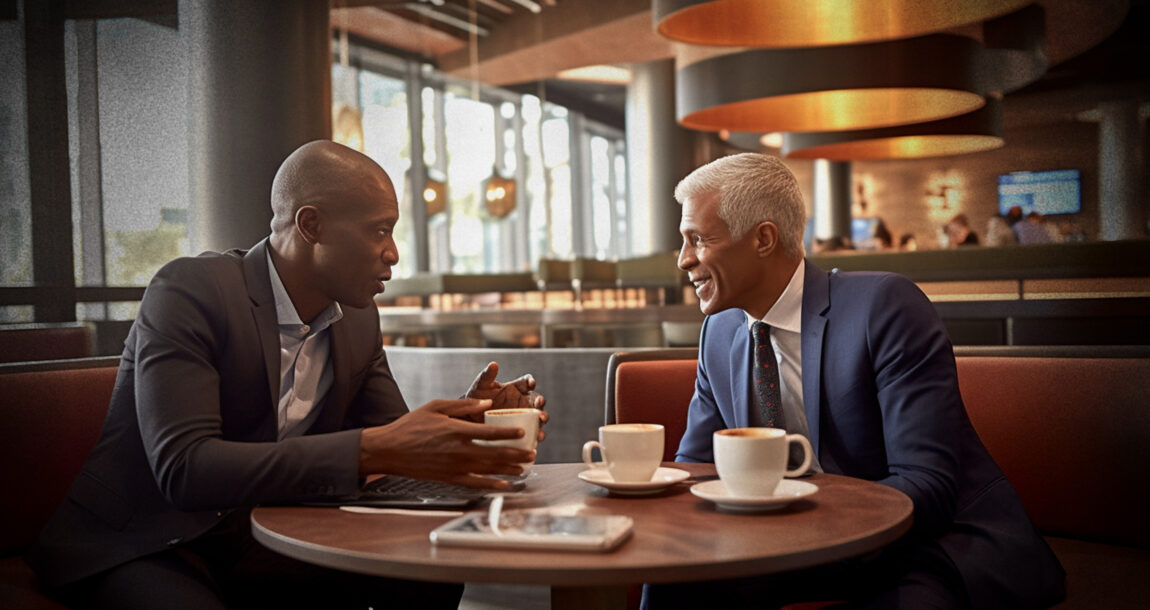 Image of family members talking over a cup of coffee. The key to financial freedom? Open conversations, survey finds.