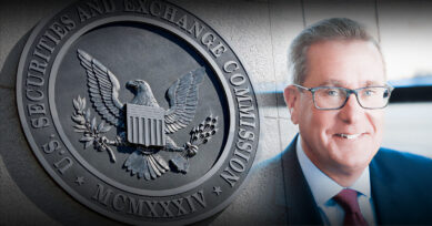 Image shows Jeffrey Cutter beside the SEC logo