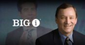 photo shows outgoing Big I CEO Bob Rusbuldt and the association's logo