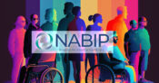 Illustration of a diverse group of people against a rainbow-colored background, with the words "NABIP, Shaping the future of healthcare" superimposed. NABIP's new CEO wants 'to impact health care delivery in a meaningful way'.