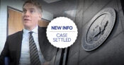 Image of Christopher Herwig and SEC logo, with the words: New Info, Case Settled in the center. SEC obtains judgement against Lindberg co-defendant in fraud case.