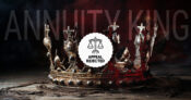 Image shows a crown with the background words, "Annuity King."