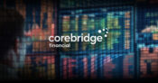 Image shows the Corebridge Financial logo against a hazy background.