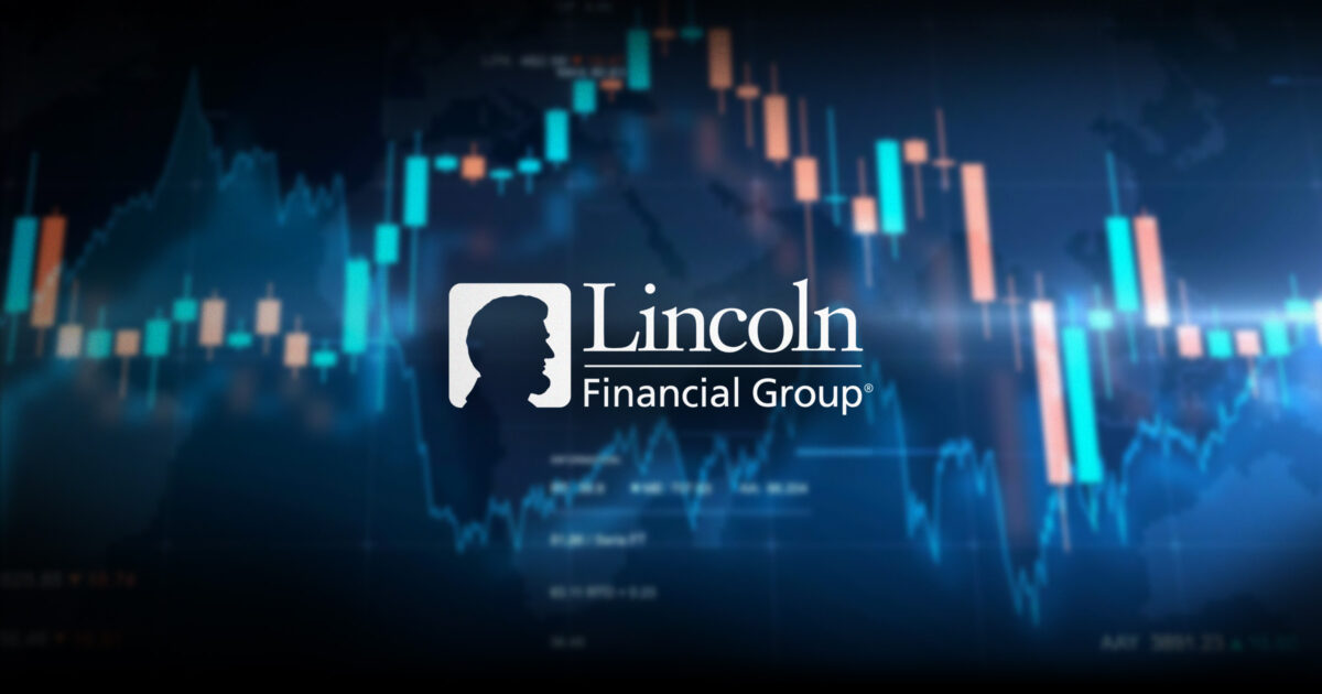 Image shows the Lincoln Financial logo over a hazy background.