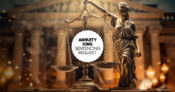 Image shows court scenes with the words "Annuity King sentencing request" overlayed.