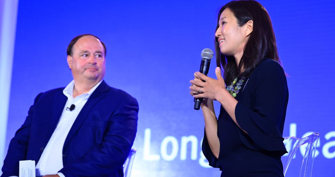 Image of John Hancock President and CEO Brooks Tingle and Boston Mayor Michelle Wu.