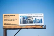 Image shows a billboard calling out Brookfield.