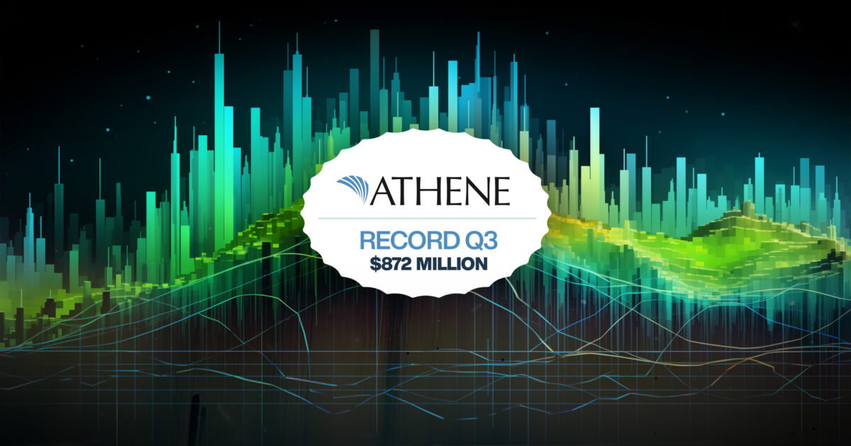 Athene logo with words "Record Q3 $872 Million"