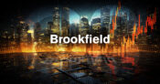 Image shows the Brookfield logo in front of a city image.