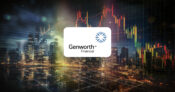 Financial graphs trending downward with the Genworth logo superimposed.
