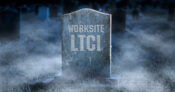 Illustration of a grave stone with the words "Worksite LTCi" carved on it.