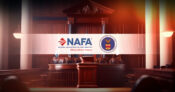 Image shows the NAFA and DOL logos in a courtroom scene