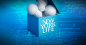 Image shows the New York Life logo and an AI background.