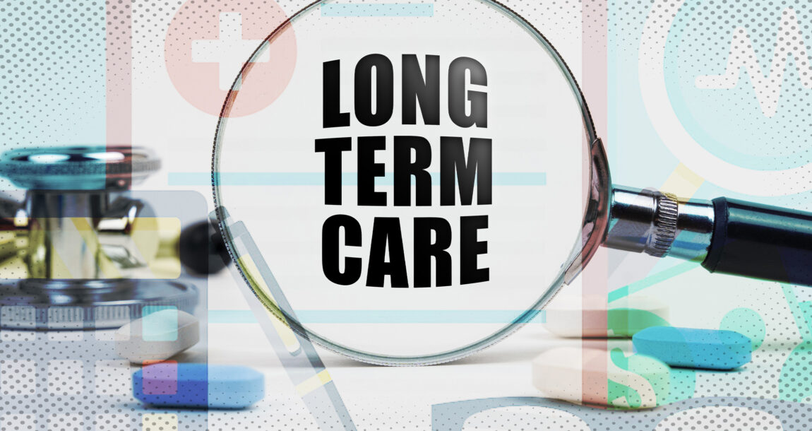 Image showing a magnifying glass through which can be seen the words "Long Term Care."