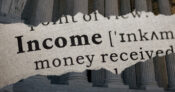 Image showing part of a dictionary definition of the word "income."