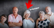 A image of 5 people with a large red arrow pointing to one. 1-in-5-Americans-who-plan-to-pass-down-debt-are-uninsured.