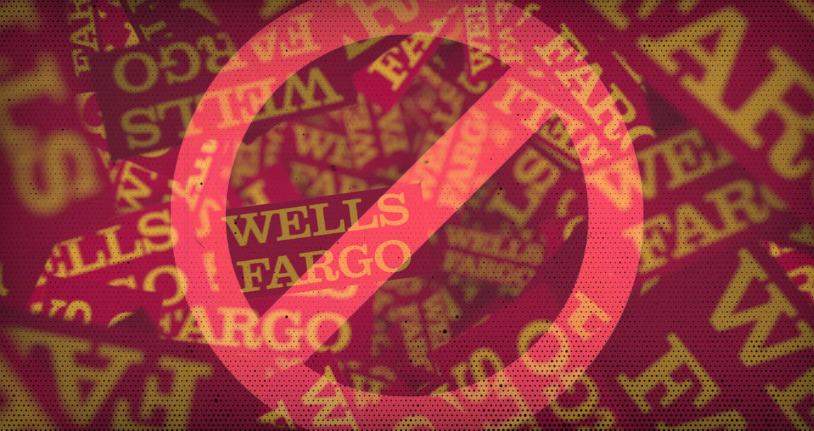 Image shows a montage of Wells Fargo logos.