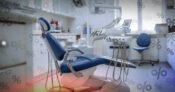 The image shows a dental chair.