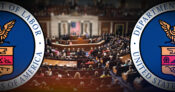 Image shows the Department of Labor logo with the House of Representatives in the background,