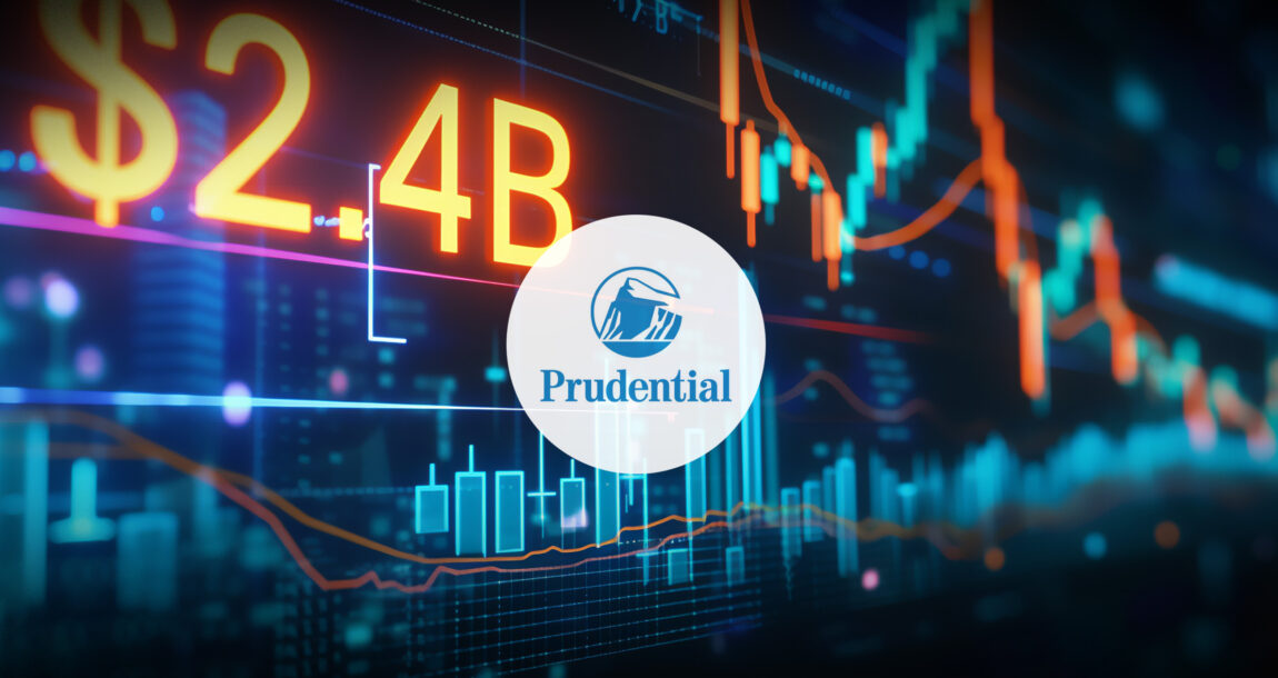 Prudential logo against a backdrop showing $2.4B with large financial graphs.