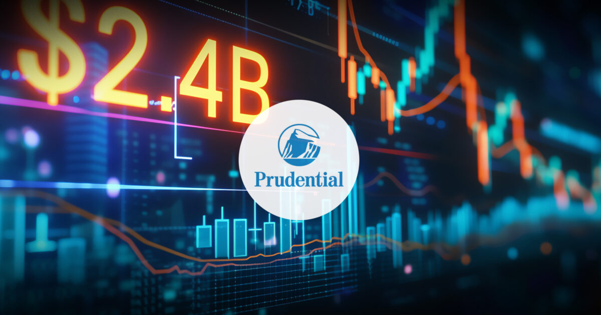 Prudential logo against a backdrop showing $2.4B with large financial graphs.