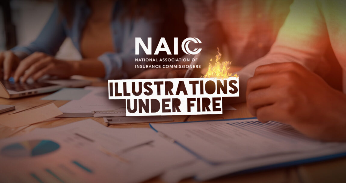 Image shows the NAIC logo and words, "Illustrations Under Fire."