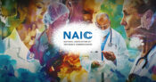 NAIC logo surrounded by a group of people, representing the stakeholders in the long-term care discussion. California-consumer-group-asks-NAIC-to-take-lead-on-U.S.-long-term-care-financing-issue.