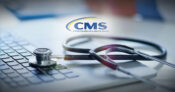 Image of stethescope on a keyboard with the CMS logo superimposed. Consumer-groups-address-shortcomings-in-CMS-prior-authorization-ruling.