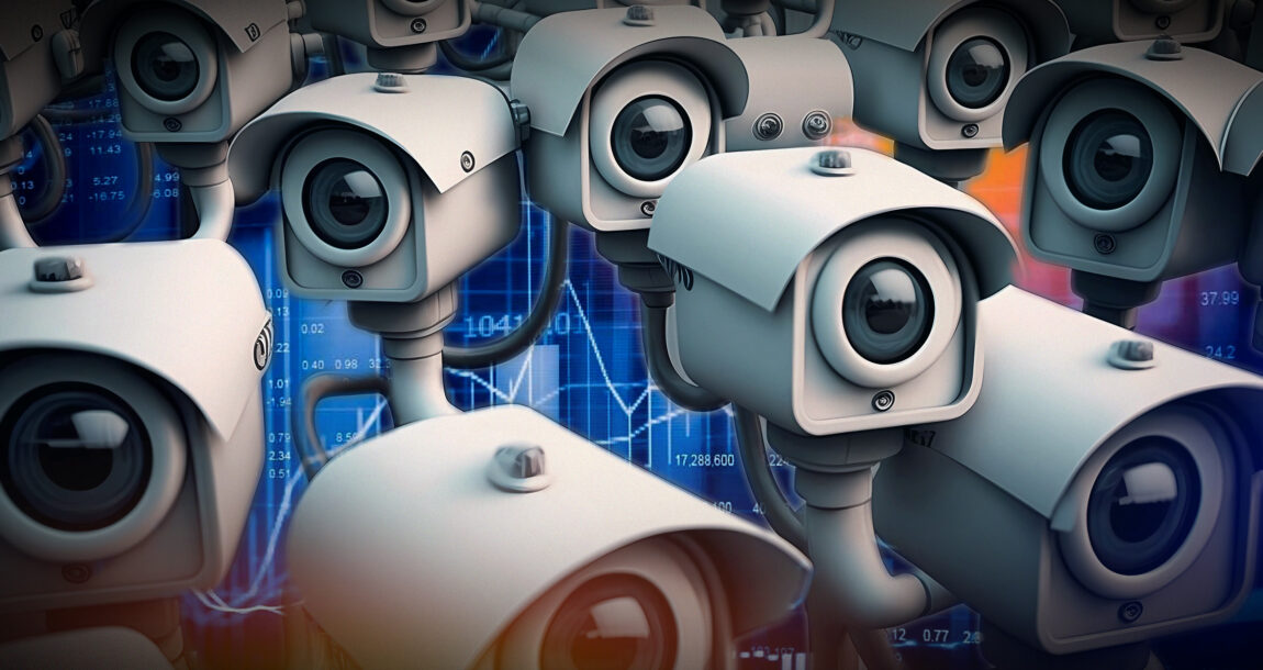 Image shows a group of several camera eyes.