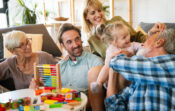 Image showing a retired couple with their extended family.