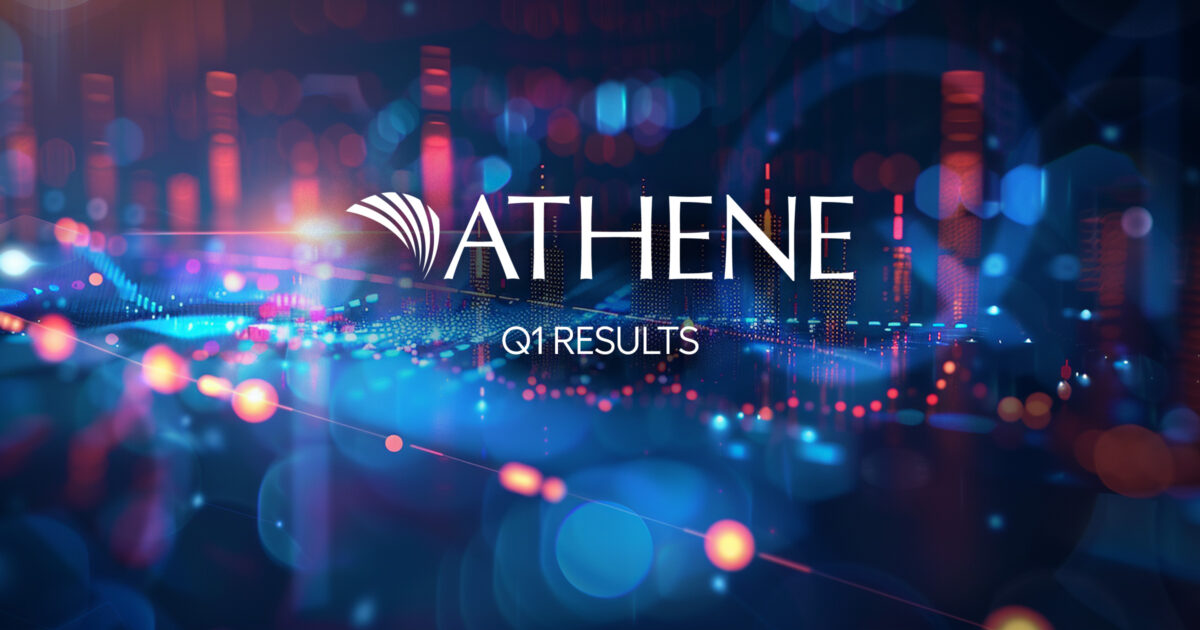 Image includes the Athene logo and the words "Q1 Results."