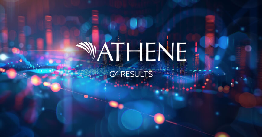 Image includes the Athene logo and the words "Q1 Results."