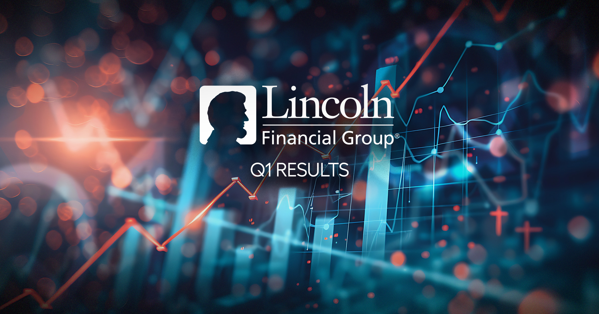 Image of financial charts and graphs with the Lincoln Financial logo overlapping. Lincolns-Q1-earnings-buffeted-as-strategic-realignment-progresses