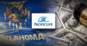 Image shows paper money and the Oklahoma state flag with the PacLife logo over the top.