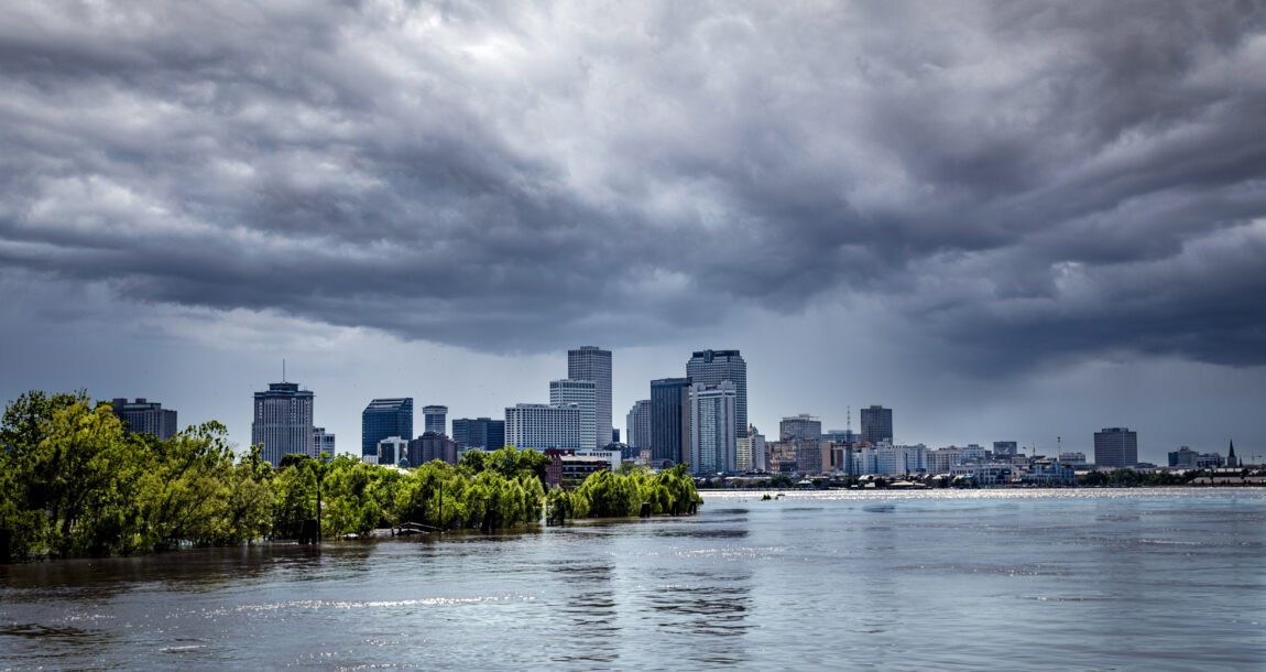 Image shows the New Orleans coastline.