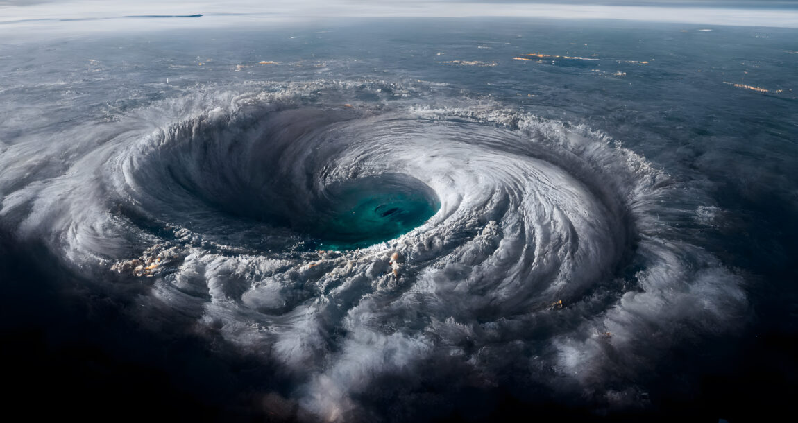 Image of a hurricane as seen from the outer atmosphere. Hurricane season could top last year’s $100B damage costs, experts say.