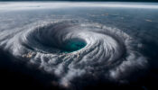 Image of a hurricane as seen from the outer atmosphere. Hurricane season could top last year’s $100B damage costs, experts say.