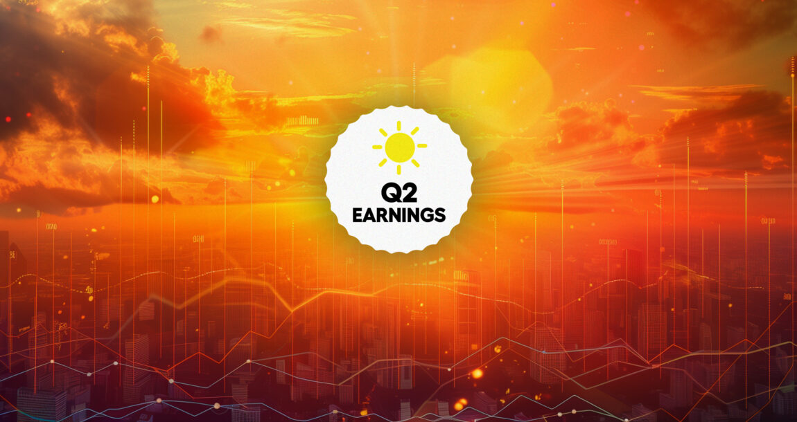 Image of a bright sunrise with the legend "Q2 Earnings" overlaying it. Brighter-outlook-seen-for-Q2-insurance-industry-earnings.