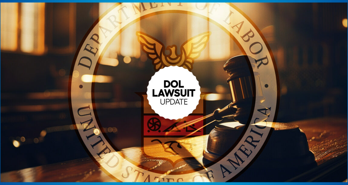 Image shows the words "DOL Lawsuit Update."