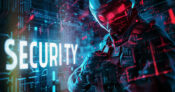 Illustration of a mysterious figure in the dark with the word "Security" in the background. With-cyber-attacks-on-the-rise-what-can-businesses-do-about-it.