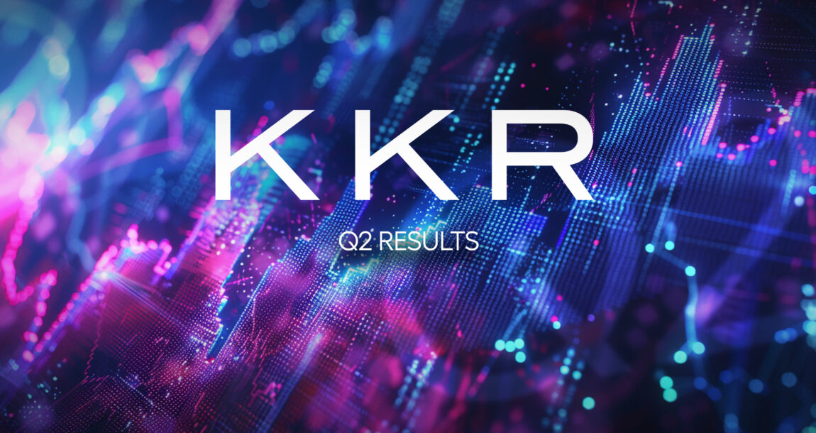 Image shows the KKR logo and the words, "Q2 Results."