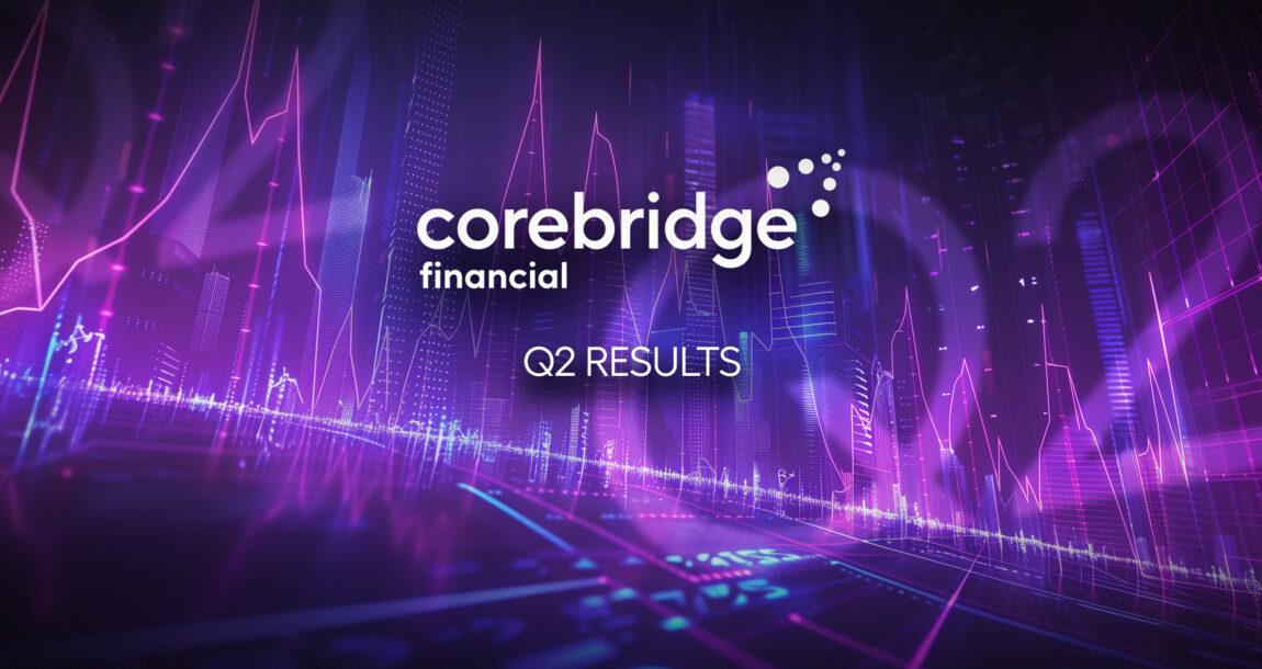 Image shows the Corebridge Financial logo and the words "Q2 Results."