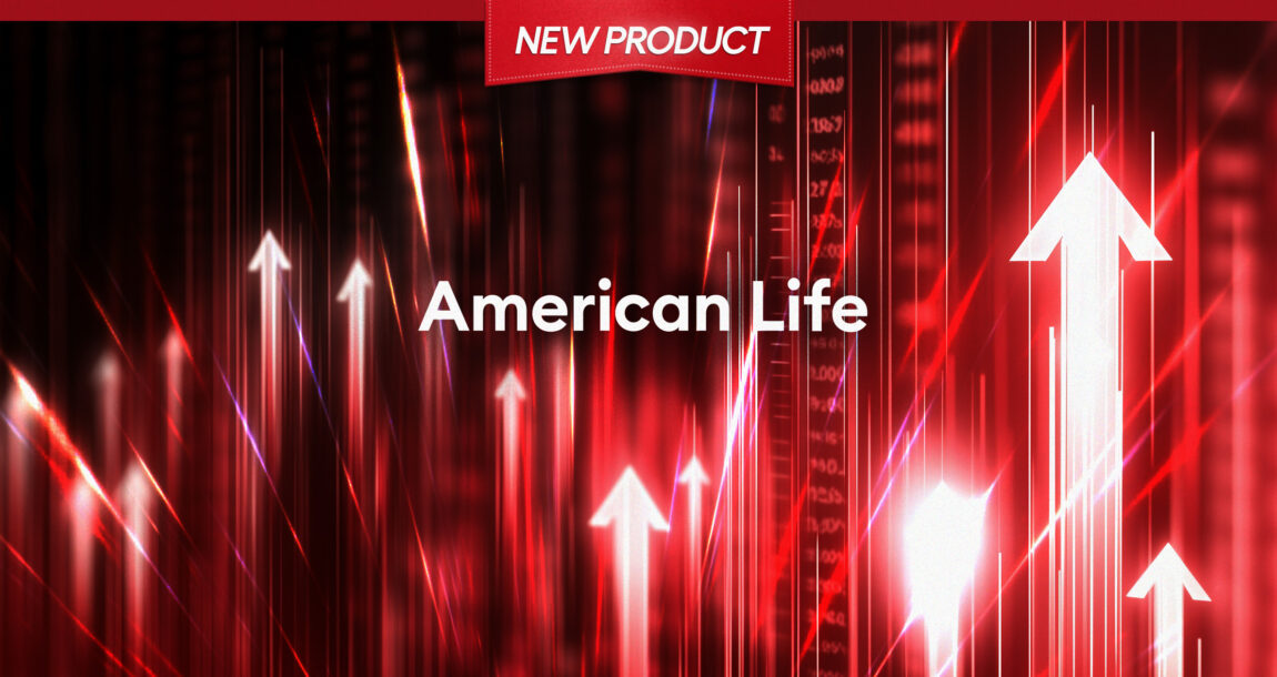 Image shows an arrow pointing up and the company name, American Life.