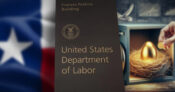 Image shows the Texas flag and the Department of Labor logo.